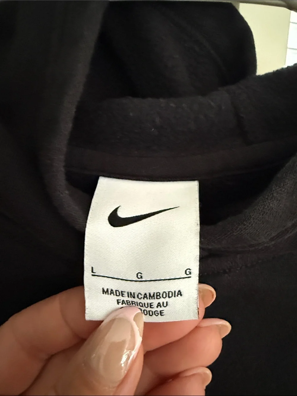 Nike Black Pullover Hoodie with White S and Swoosh